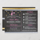 ブライダルシャワーチョーク旅程バチェロレッテ招待状 招待状 (正面/裏面)