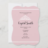 ブライダルシャワーティアラピンクパープル招待状 招待状 (正面)