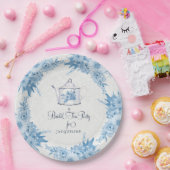 ブライダルシャワーティーエレガントパーティーほこりっぽいブルーフローラ ペーパープレート (パーティー)