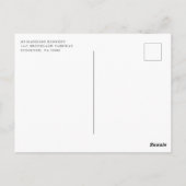 ブライダルシャワーティーエレガント赤面フローラ金ゴールド招待状 ポストカード (裏面)