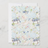 ブライダルシャワーティーエレガント赤面フローラ金ゴールド 招待状 (裏面)