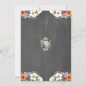 ブライダルシャワーティーガーデンパーティーティーポット招待状 招待状 (裏面)