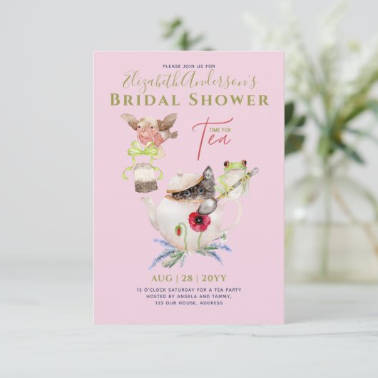ブライダルシャワーティーパーティの招待状かわいいおもしろい (スタンド正面)