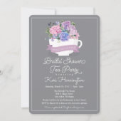 ブライダルシャワーティーパーティの招待状とアジサイ 招待状 (正面)