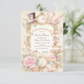 ブライダルシャワーティーパーティの招待状ハイティー招待状 招待状 (スタンド正面)