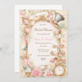 ブライダルシャワーティーパーティの招待状ハイティー招待状 招待状 (正面/裏面)