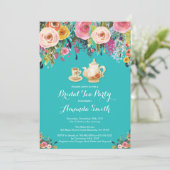 ブライダルシャワーティーパーティの招待状フローラ 招待状 (スタンド正面)