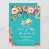 ブライダルシャワーティーパーティの招待状フローラ 招待状 (正面/裏面)