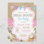 ブライダルシャワーティーパーティの招待状 招待状 (正面/裏面)