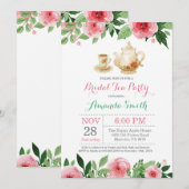 ブライダルシャワーティーパーティの招待状 招待状 (正面/裏面)