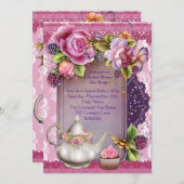 ブライダルシャワーティーパーティの招待状 招待状 (正面/裏面)