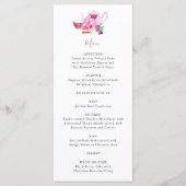 ブライダルシャワーティーパーティーほこりっぽいピンクティーポットメニュー メニュー (正面)