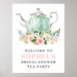 ブライダルシャワーティーパーティーウェルカムポスター ポスター