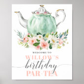ブライダルシャワーティーパーティーウェルカムポスター ポスター (正面)