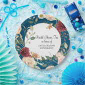 ブライダルシャワーティーパーティーウォーターカラーフローラサンゴ ペーパープレート (パーティー)