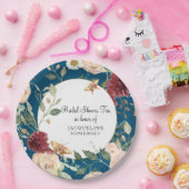 ブライダルシャワーティーパーティーウォーターカラーフローラサンゴ ペーパープレート (パーティー)