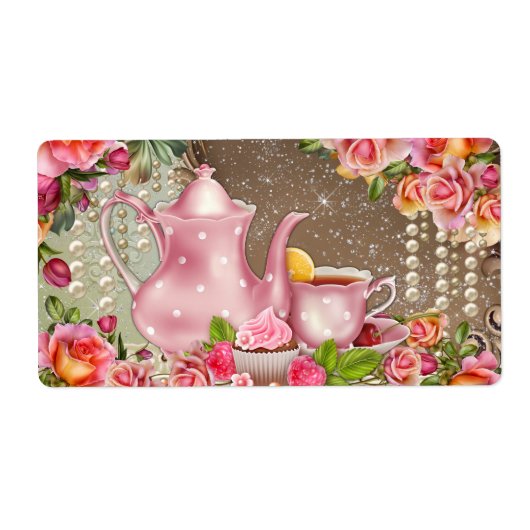 ブライダルシャワーティーパーティーウォーターボトルラベル ラベル (正面)