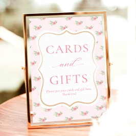 ブライダルシャワーティーパーティーカードとギフト ポスター