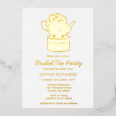 ブライダルシャワーティーパーティーゴールドフォイル招待状 箔招待状 (正面)