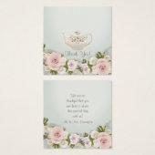 ブライダルシャワーティーパーティーセージピンクローゼギフトラベル (正面&裏面)