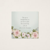 ブライダルシャワーティーパーティーセージピンクローゼギフトラベル (裏面)