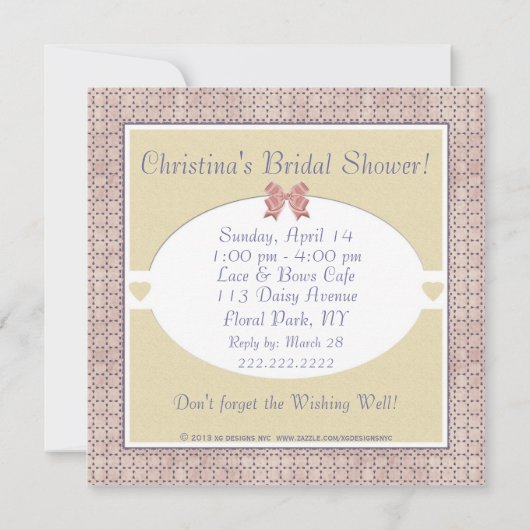 ブライダルシャワーティーパーティーデザーツスクエア招待状 招待状 (裏面)