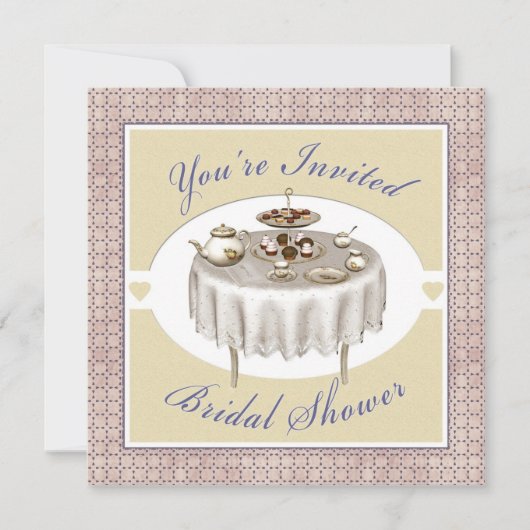 ブライダルシャワーティーパーティーデザーツスクエア招待状 招待状 (正面)