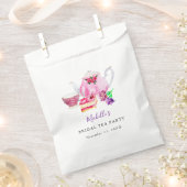 ブライダルシャワーティーパーティーパープルティーポットウォーター色 フェイバーバッグ (クリップ留めされた状態)