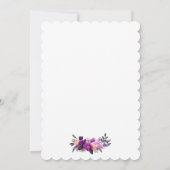 ブライダルシャワーティーパーティーパープル招待状 招待状 (裏面)