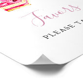 ブライダルシャワーティーパーティーピンクの好意かわいいサイン ポスター (角)