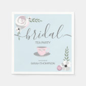 ブライダルシャワーティーパーティーフラワーティーカップスケッチ スタンダードカクテルナプキン (正面)