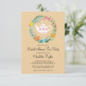 ブライダルシャワーティーパーティーフローラバタフライリース 招待状 (スタンド正面)