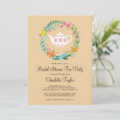 ブライダルシャワーティーパーティーフローラバタフライリース 招待状 (スタンド正面)