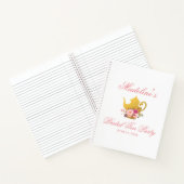 ブライダルシャワーティーパーティーフローラピンク金ゴールドギフトリスト ノートブック (内部)