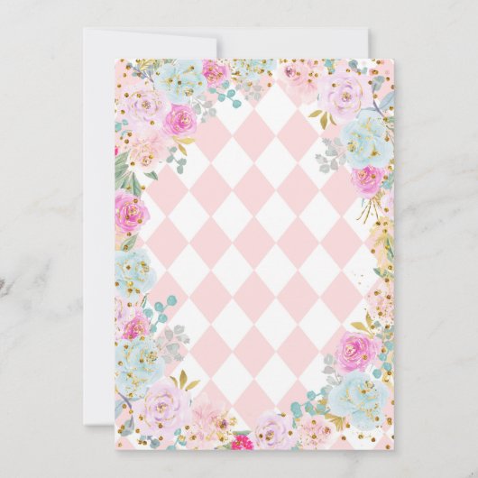 ブライダルシャワーティーパーティーフローラ招待状 招待状 (裏面)