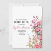 ブライダルシャワーティーパーティーブライダルティーパーティーフローラ 招待状 (正面)