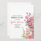 ブライダルシャワーティーパーティーブライダルティーパーティーフローラ 招待状 (正面/裏面)
