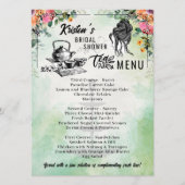 ブライダルシャワーティーパーティーメニューカード メニュー (正面)