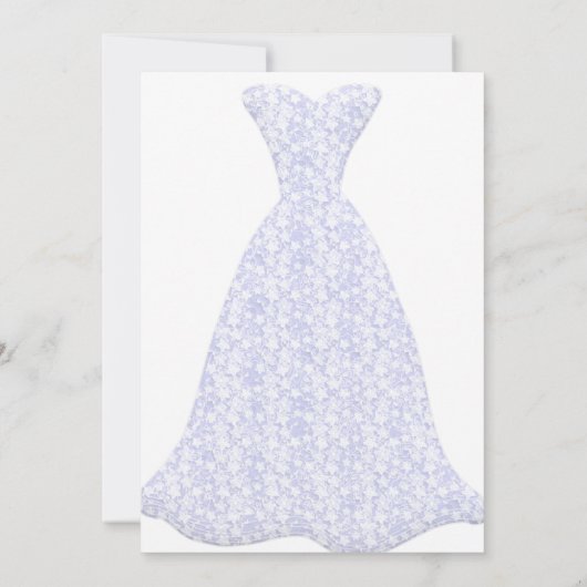 ブライダルシャワーティーパーティーラベンダーブライダルガウン 招待状 (裏面)