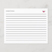 ブライダルシャワーティーパーティーレシピカードパープルスクリプト (裏面)