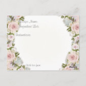 ブライダルシャワーティーパーティーレシピバラフローラ ポストカード (裏面)