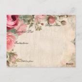 ブライダルシャワーティーパーティーレシピブルーバラフローラ ポストカード (裏面)