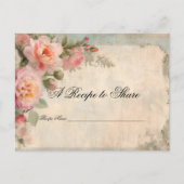 ブライダルシャワーティーパーティーレシピブルーバラフローラ ポストカード (正面)