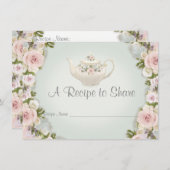 ブライダルシャワーティーパーティーレシピミントバラフローラ 招待状 (正面/裏面)