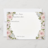 ブライダルシャワーティーパーティーレシピミントバラフローラ 招待状 (裏面)