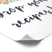 ブライダルシャワーティーパーティーレシピ標識 ポスター (角)