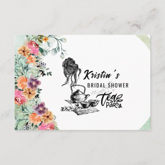 ブライダルシャワーティーパーティー愛アドバイス エンクロージャーカード (裏面)