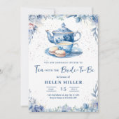 ブライダルシャワーティーパーティー招待状、お茶と花嫁 招待状 (正面)