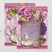 ブライダルシャワーティーパーティー招待状 招待状 (正面/裏面)