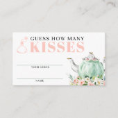 ブライダルシャワーティーパーティー数キスカード エンクロージャーカード (正面)